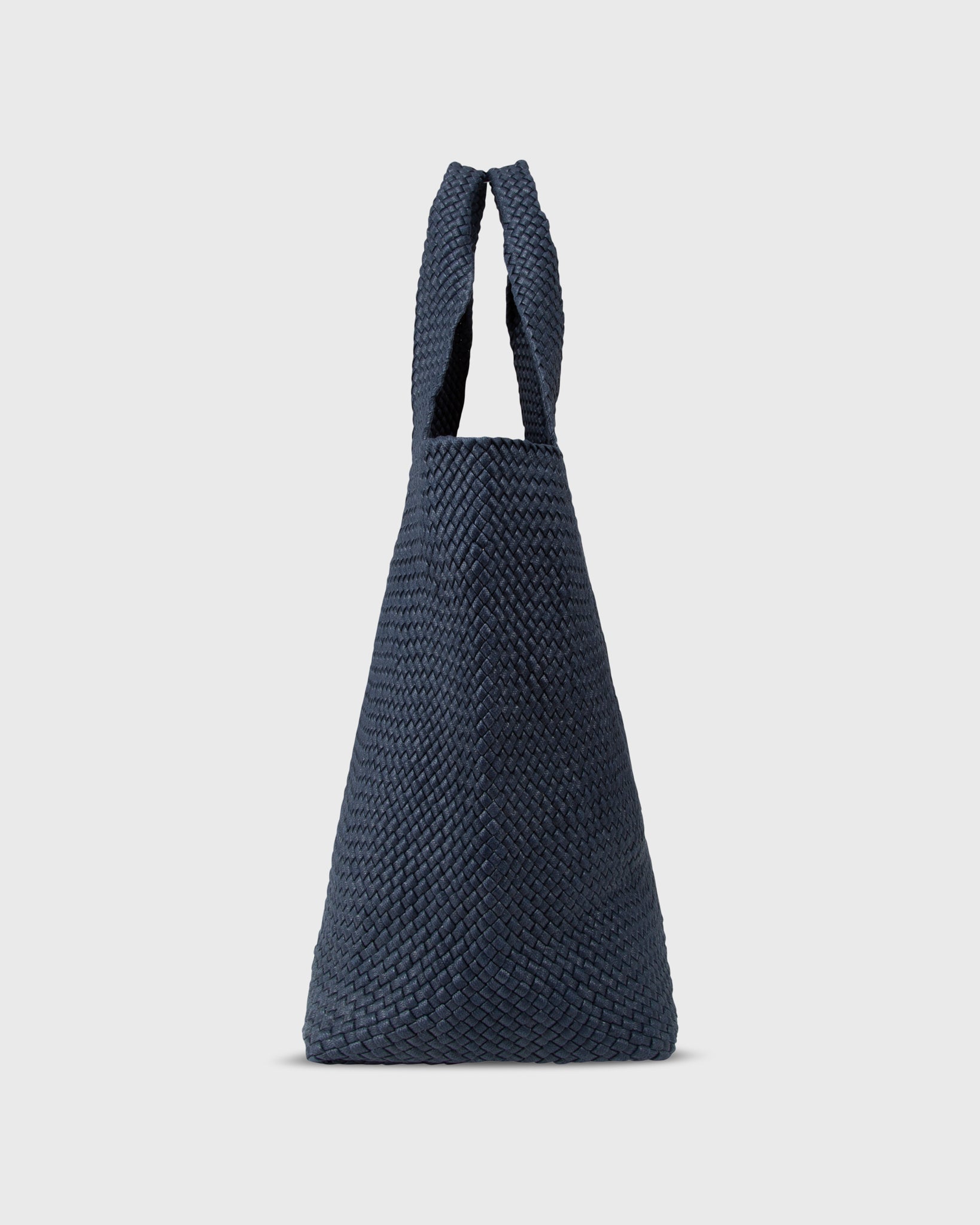 Mercato Handwoven Tote in Navy Coated Cotton
