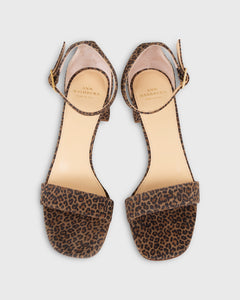 Ankle-Wrap Block Heel in Leopard Suede