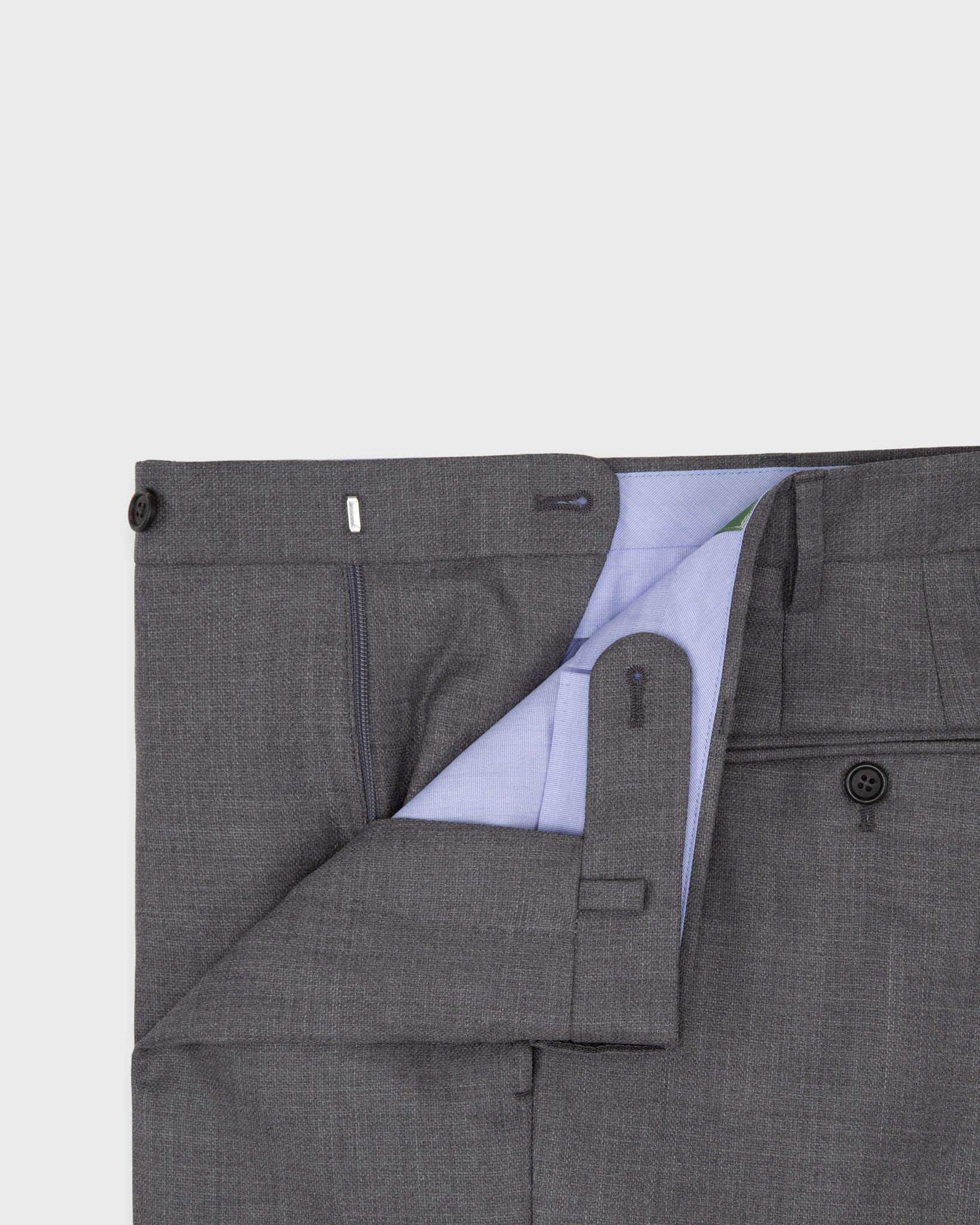 Dress Trouser in Mid-Grey Wool Hopsack