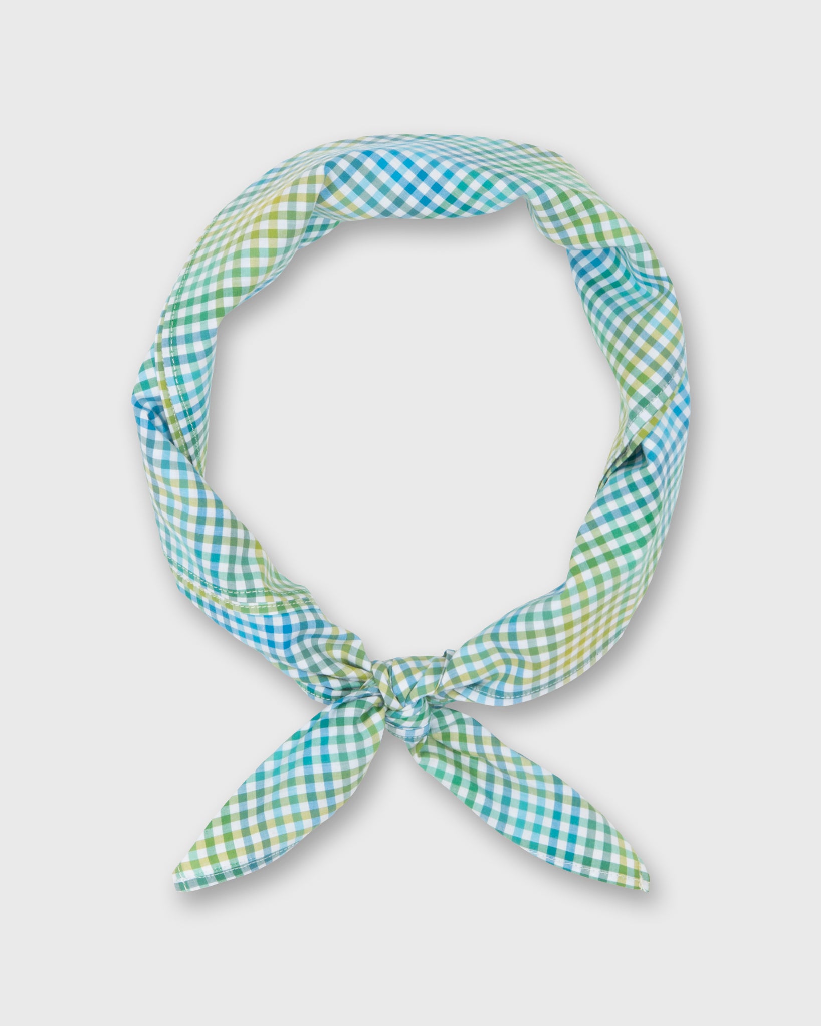 Anyway Scarf in Blue/Green/Yellow Ombre Gingham Poplin