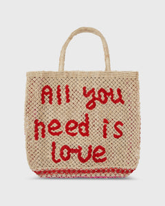 All You Need Is Love Tote in Natural/Red