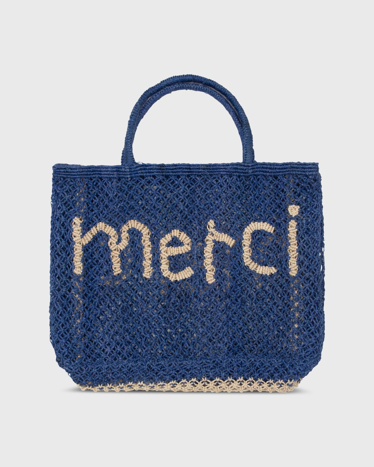Small Merci Tote in Indigo/Natural