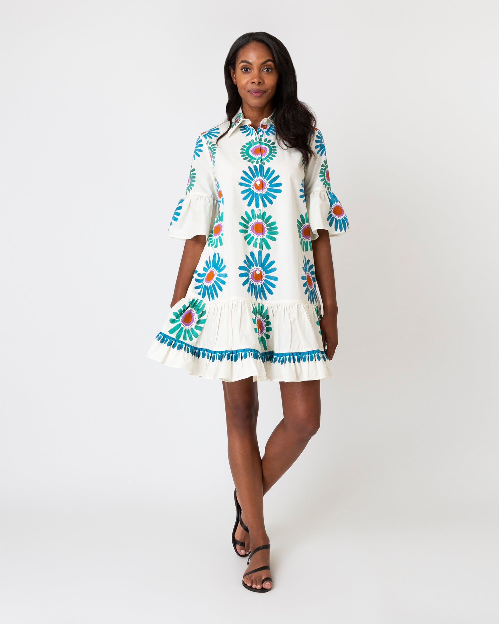 Choux Dress in Daisy Place White