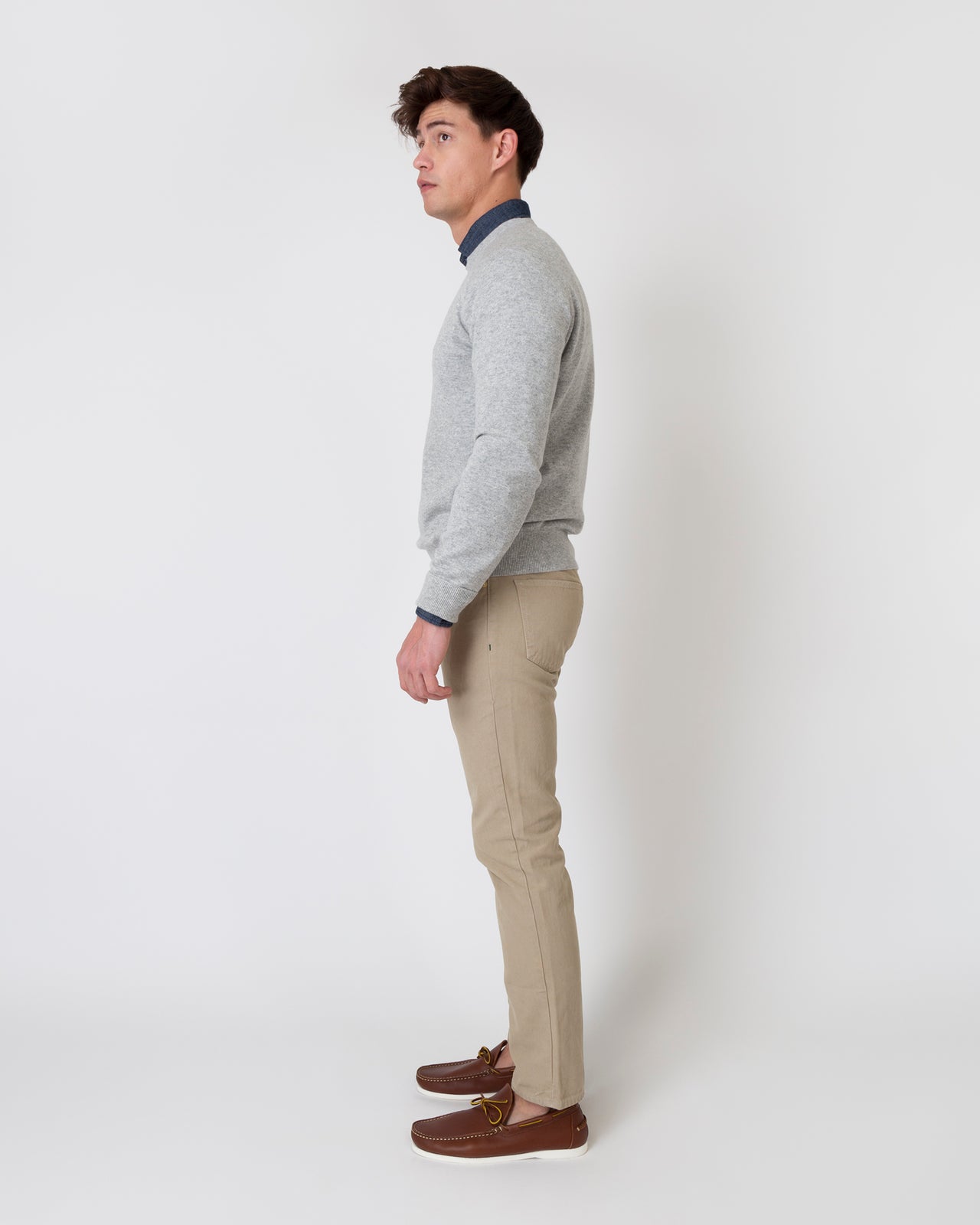 Slim Straight 5-Pocket Pant in Khaki Garment-Dyed Canvas