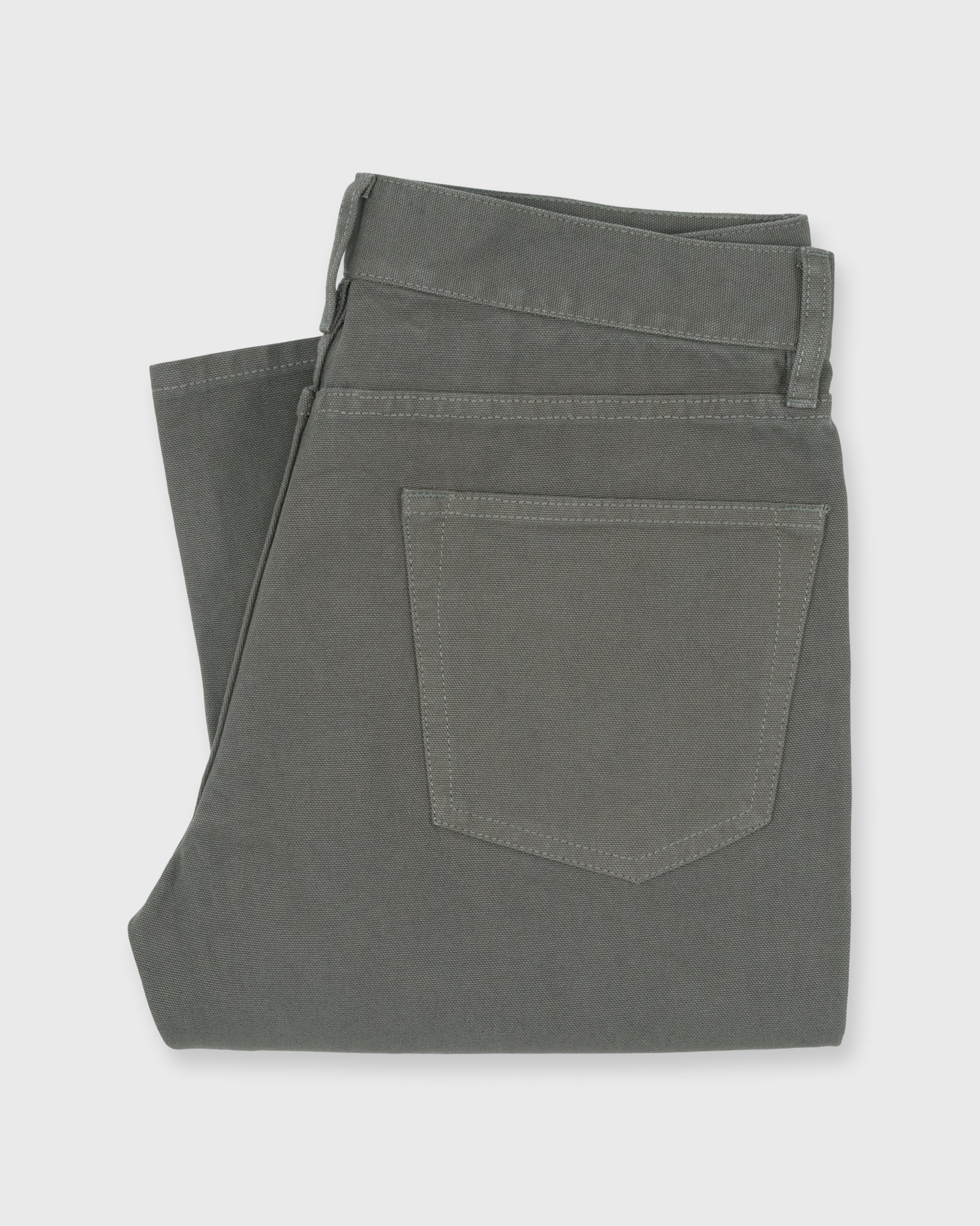 Slim Straight 5-Pocket Pant in Moss Canvas