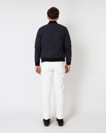 Load image into Gallery viewer, Bomber Jacket in Navy Dry Waxed Cotton
