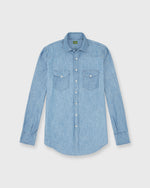 Load image into Gallery viewer, Western Work Shirt in Extra Light Wash Indigo Chambray
