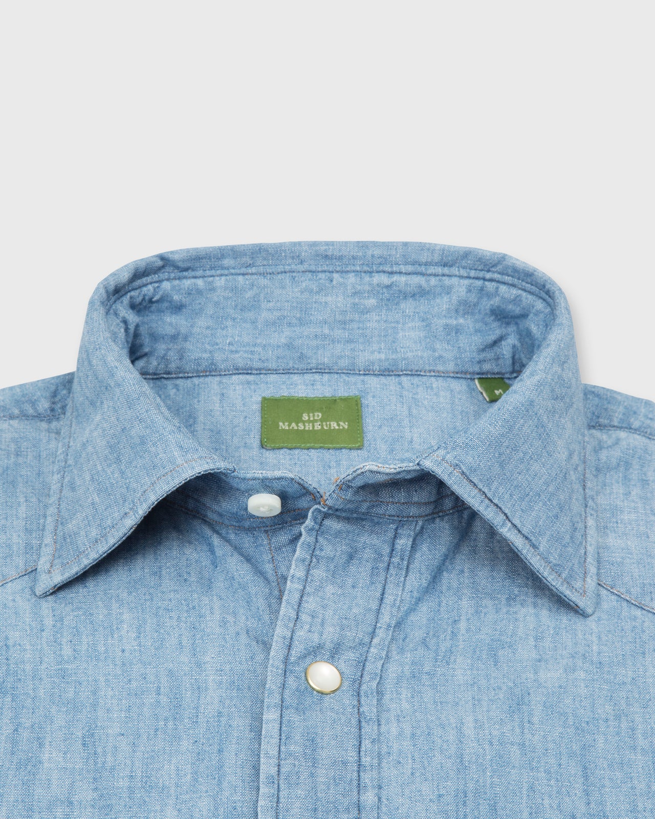 Western Work Shirt in Extra Light Washed Indigo Chambray