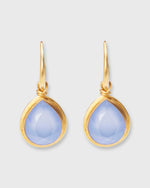 Load image into Gallery viewer, Small Medici Pear Shaped Earrings in Blue Chalcedony
