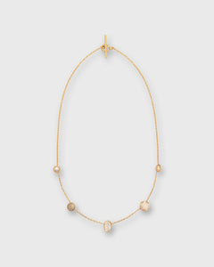 Five Mini Charm Necklace in Pearl/Gold