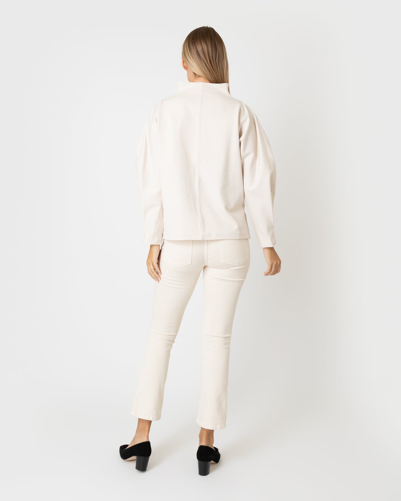 Violet Top in Bisque Bi-Stretch Tricotine