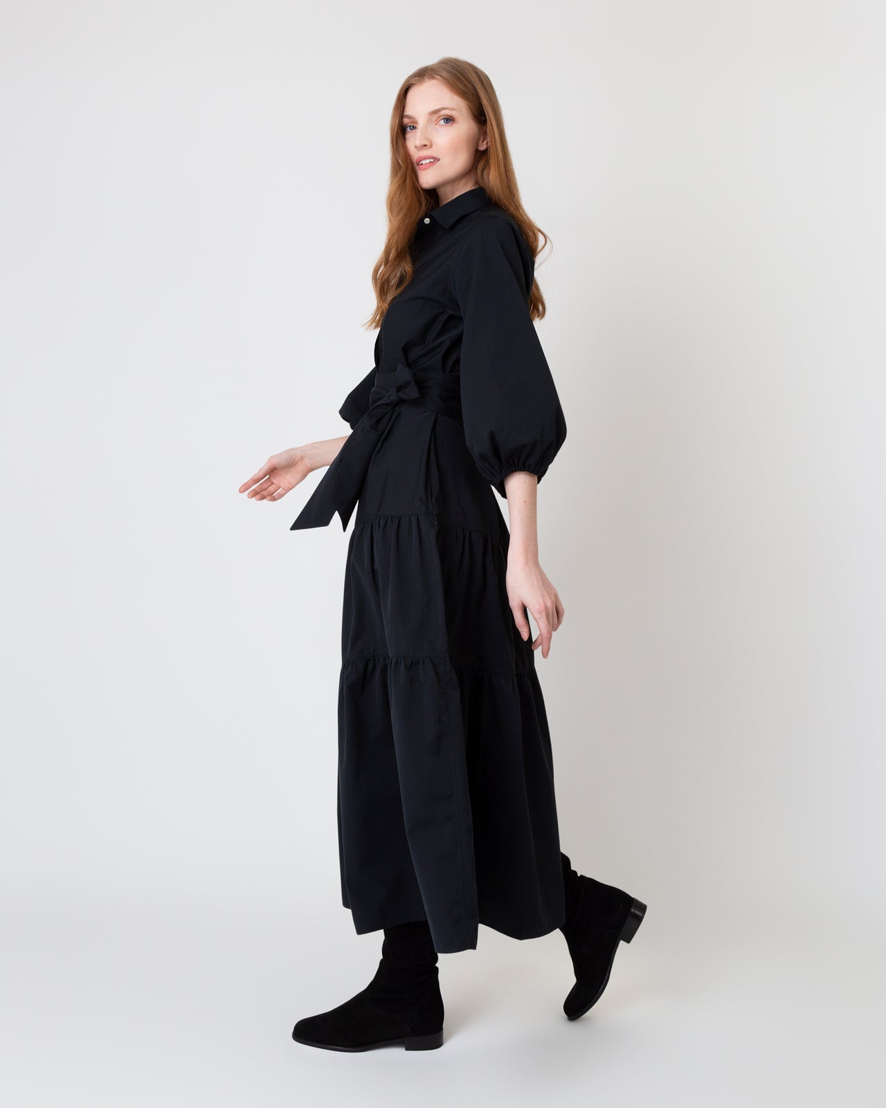 Isla Shirtdress in Black Poplin | Shop Ann Mashburn