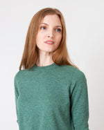 Load image into Gallery viewer, Cydney Boyfriend Crewneck Sweater in Lovat Green Cashmere
