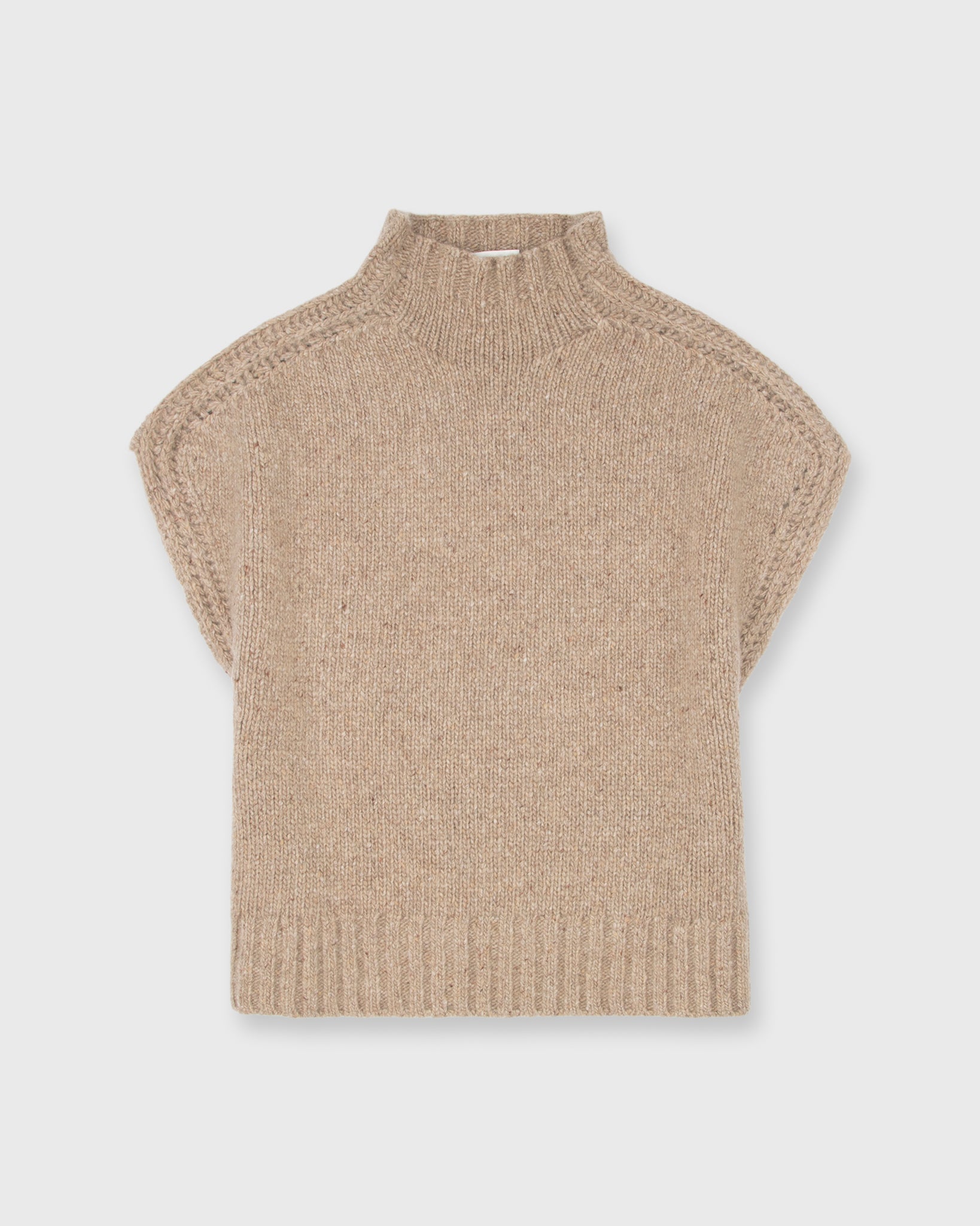 Athena Sweater in Camel Donegal Cashmere