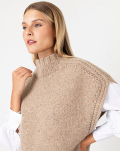 Athena Sweater in Camel Donegal Cashmere