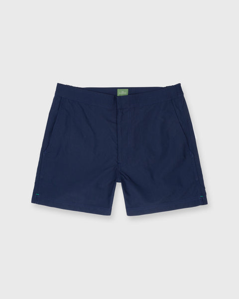 Zip-Front Standard Swim Short in Navy Nylon | Shop Sid Mashburn