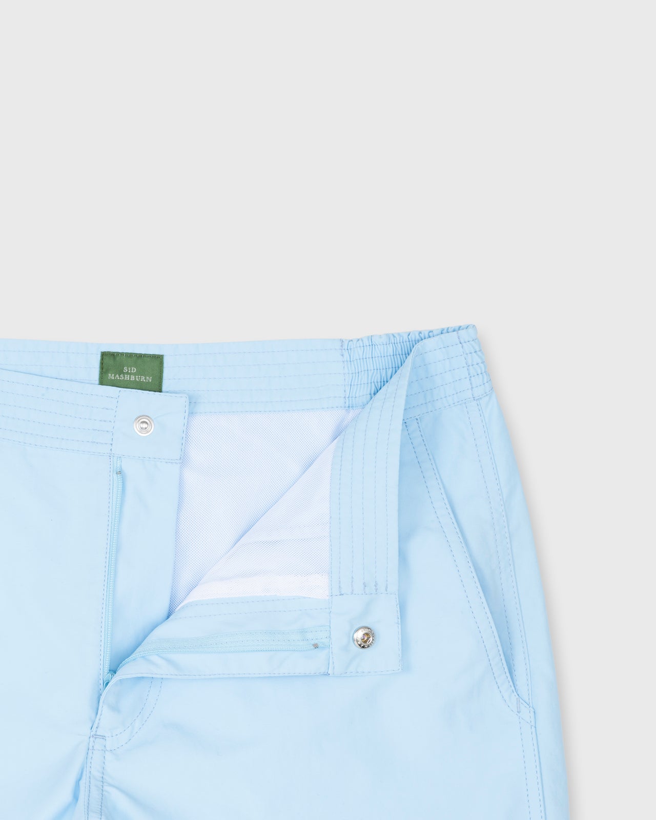 Zip-Front Standard Swim Short in Sky Nylon