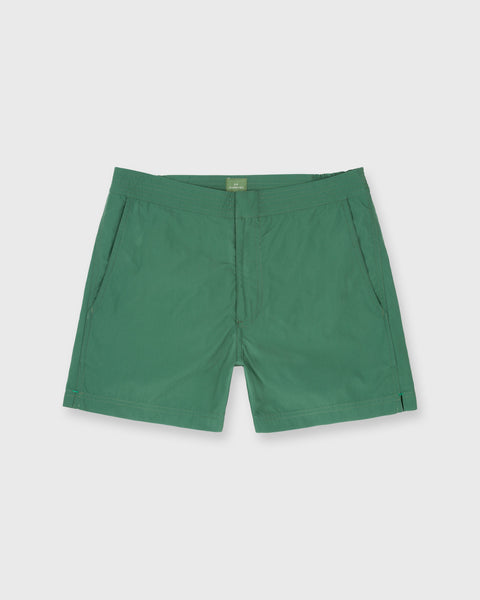 Zip-Front Standard Swim Short in Pine Nylon | Shop Sid Mashburn