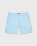 Load image into Gallery viewer, Zip-Front Mid-Length Swim Short in Sky Nylon
