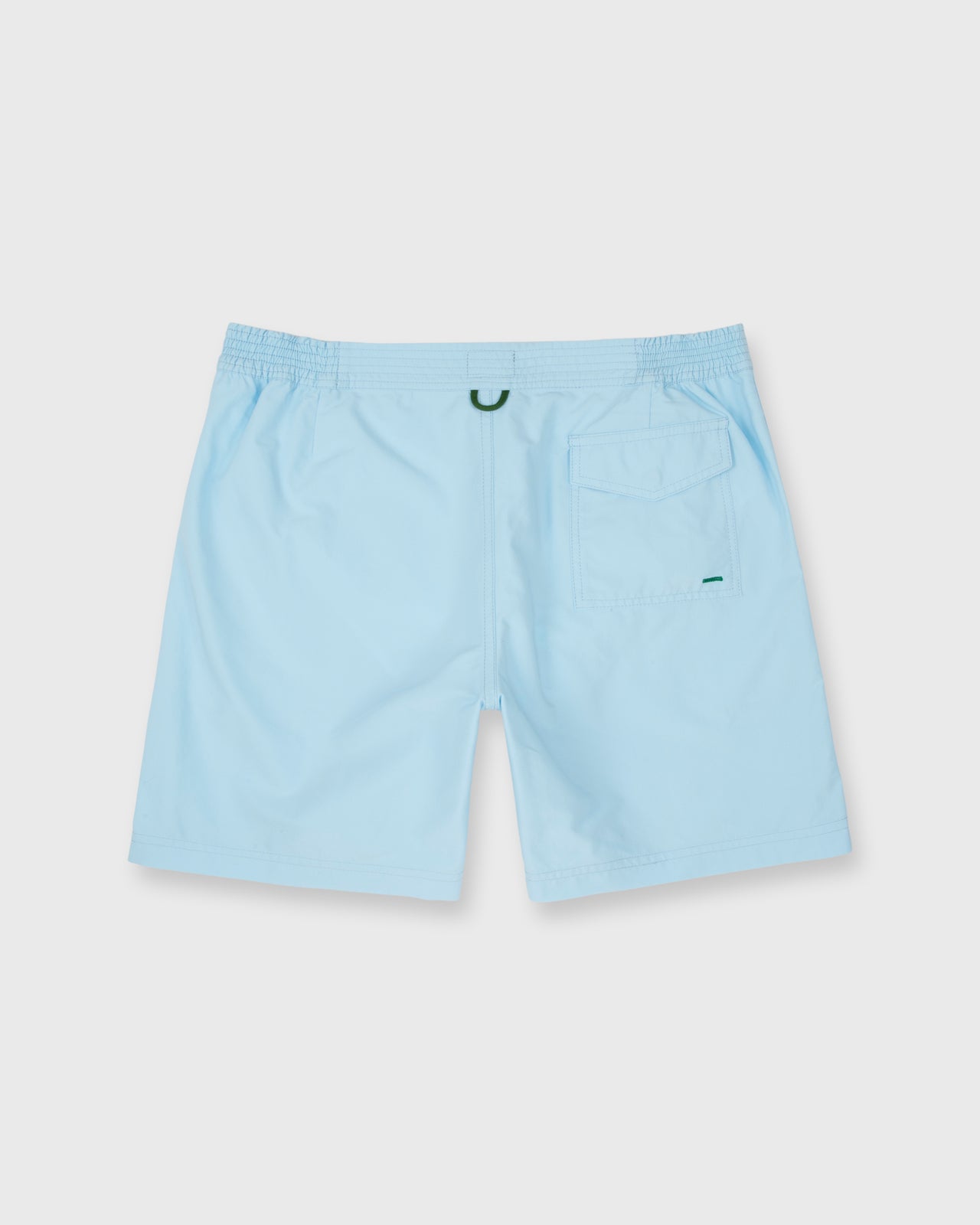 Zip-Front Mid-Length Swim Short in Sky Nylon