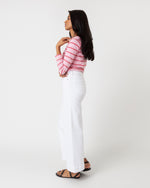 Load image into Gallery viewer, Long-Sleeved Boatneck Tee in Pink/Red Stripe Jersey
