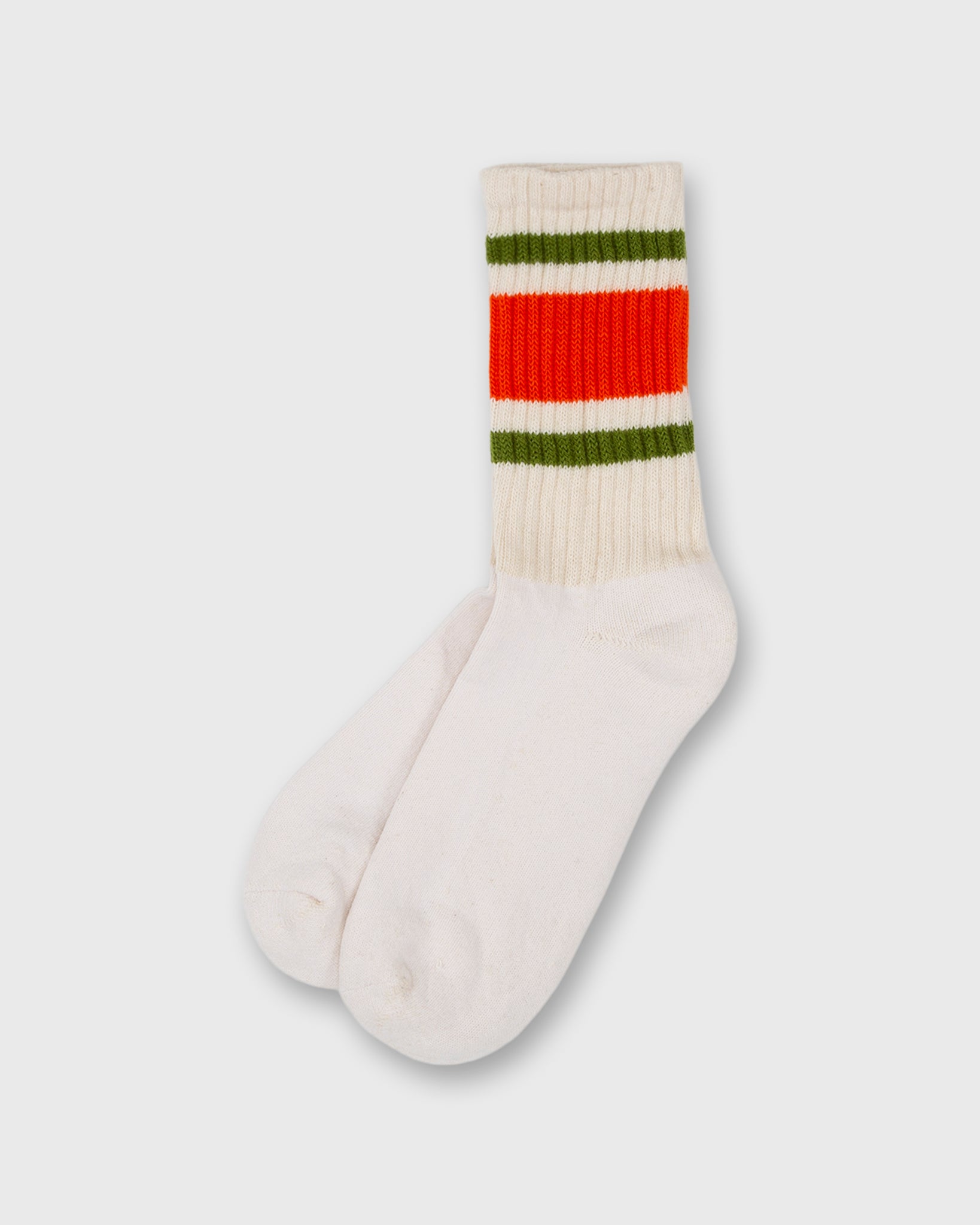 Retro Stripe Socks in Orange/Chive