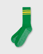 Load image into Gallery viewer, Silver Athletic Stripe Crew Socks in Sapphire/Yellow
