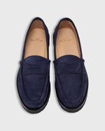 Load image into Gallery viewer, Lug Sole Loafer in Navy Suede
