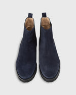 Load image into Gallery viewer, Lug Sole Chelsea Boot in Navy Suede
