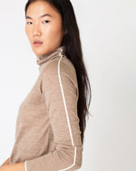 Load image into Gallery viewer, Tipped Funnel-Neck Sweater in Heather Mink Cashmere
