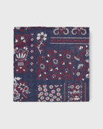Load image into Gallery viewer, Cotton Print Pocket Square in Navy Patchwork Paisley
