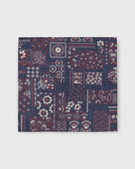 Load image into Gallery viewer, Cotton Print Pocket Square in Navy Patchwork Paisley
