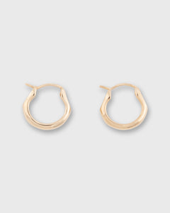 Small Rounded Hoop Earrings in Gold-Plated Brass