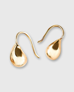 Teardrop Bead Hook Earrings in Gold-Plated Brass