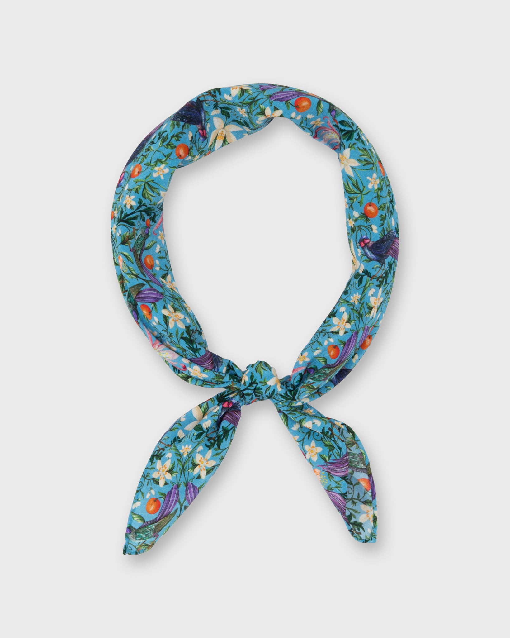 Anyway Scarf in Baby Blue Multi Forbidden Orchard Liberty Fabric Silk
