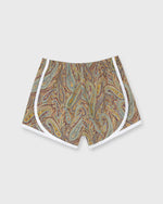 Load image into Gallery viewer, Track Short in Bordeaux Multi Paisley Park Liberty Fabric

