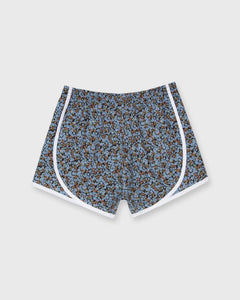 Track Short in Light Blue/Coral Star Anise Liberty Fabric
