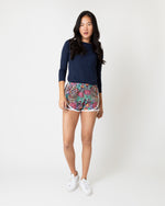 Load image into Gallery viewer, Track Short in Navy Multi Elm House Liberty Fabric
