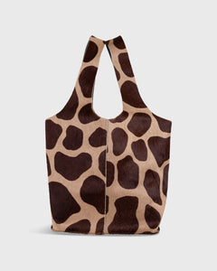 Large Paola Bucket Bag in Giraffe Calf Hair