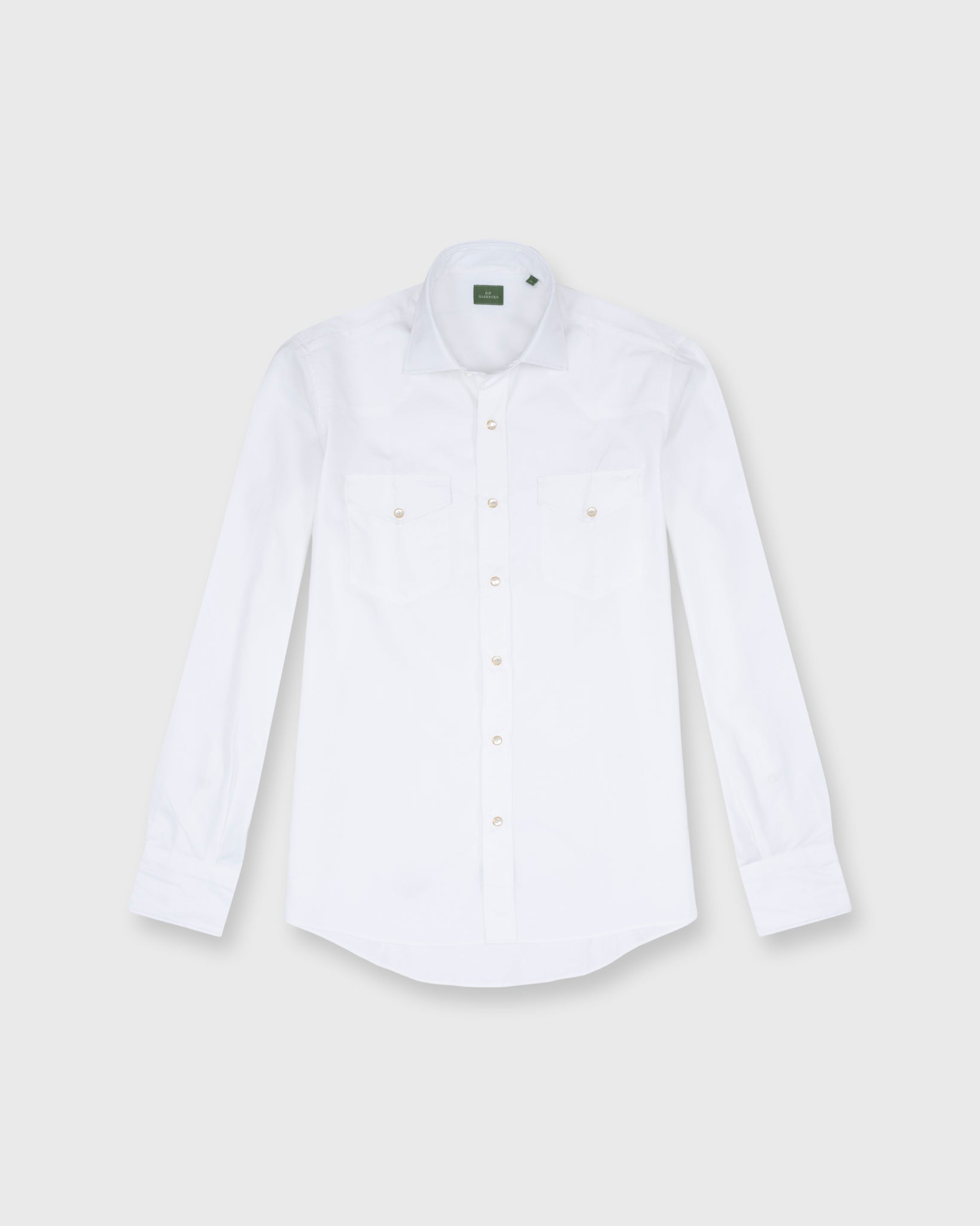 Western Work Shirt in White Poplin