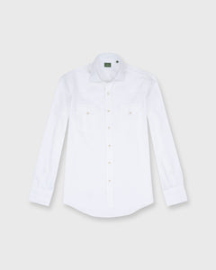 Western Work Shirt in White Poplin