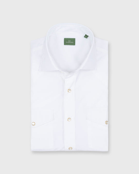 Western Work Shirt in White Poplin