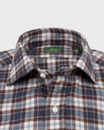 Load image into Gallery viewer, Spread Collar Sport Shirt in Brown/Air Force/Bone Plaid Flannel
