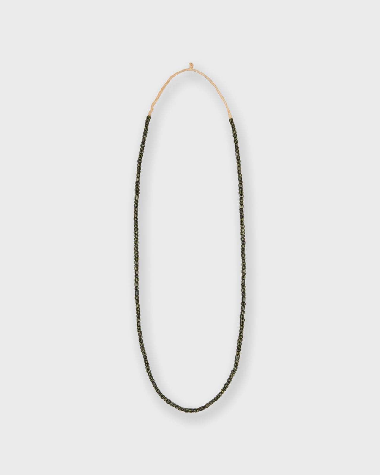 Very Small African Beads in Black/Green Stripe