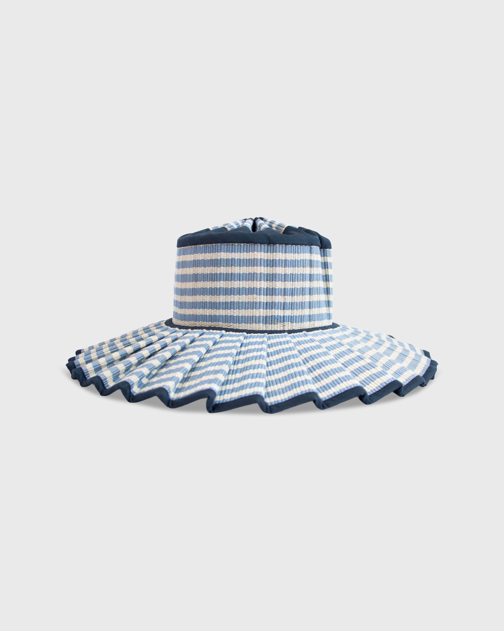 Island Capri Hat in Cornflower Blue/White Stripe
