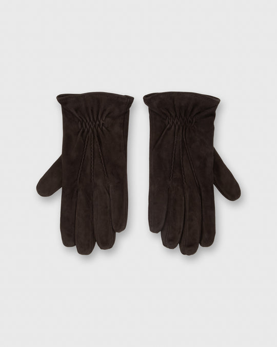 Cashmere-Lined Gloves in Dark Brown Suede