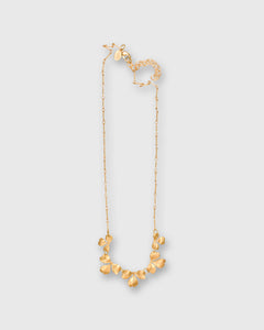 Clover Necklace in Hammered Brass