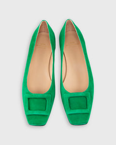 Buckle Shoe in Emerald Suede