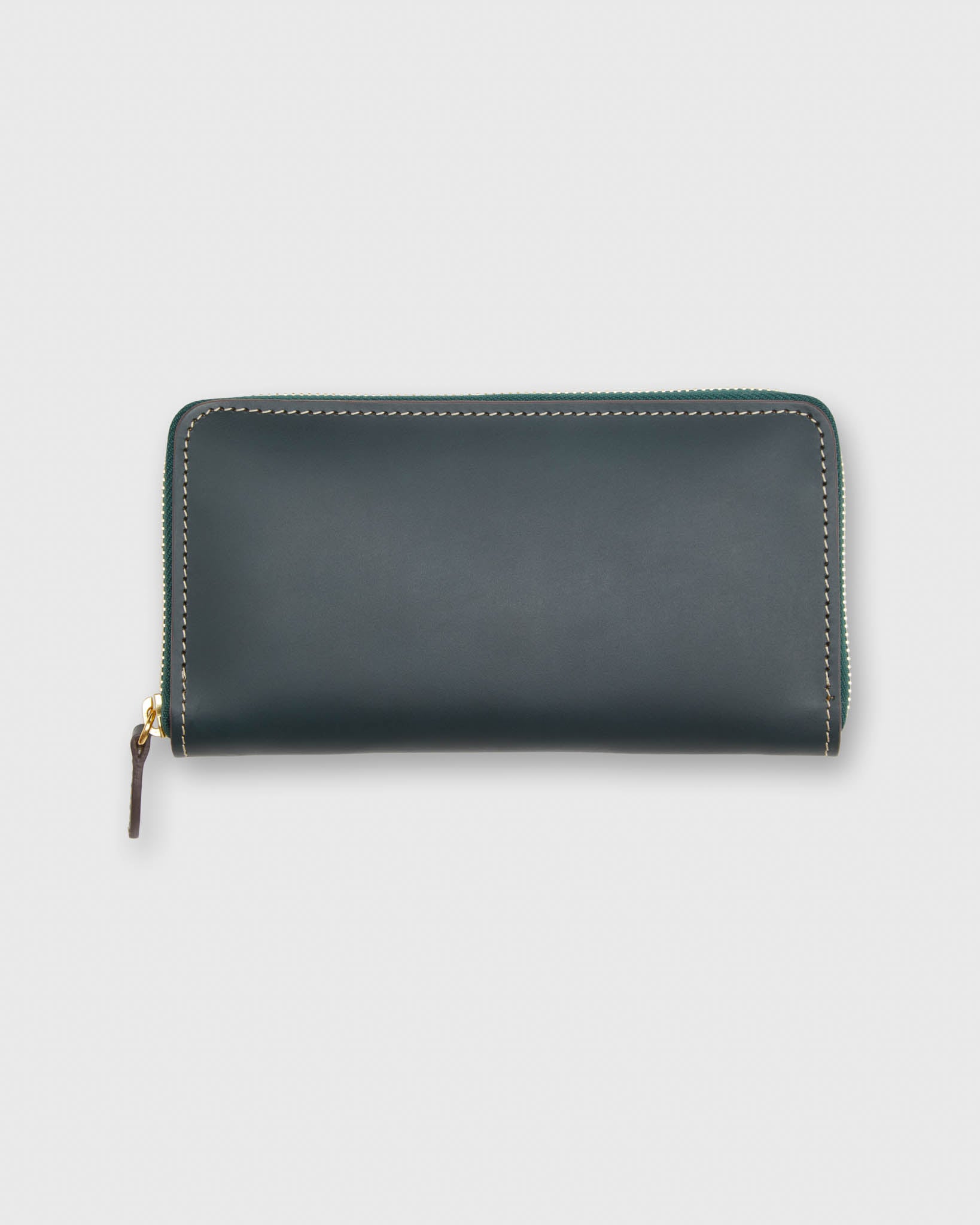Zip Wallet in Dark Green Leather