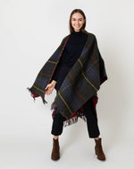 Load image into Gallery viewer, Reversible Lambswool Cape in Heather Stewart/Hunting Stewart
